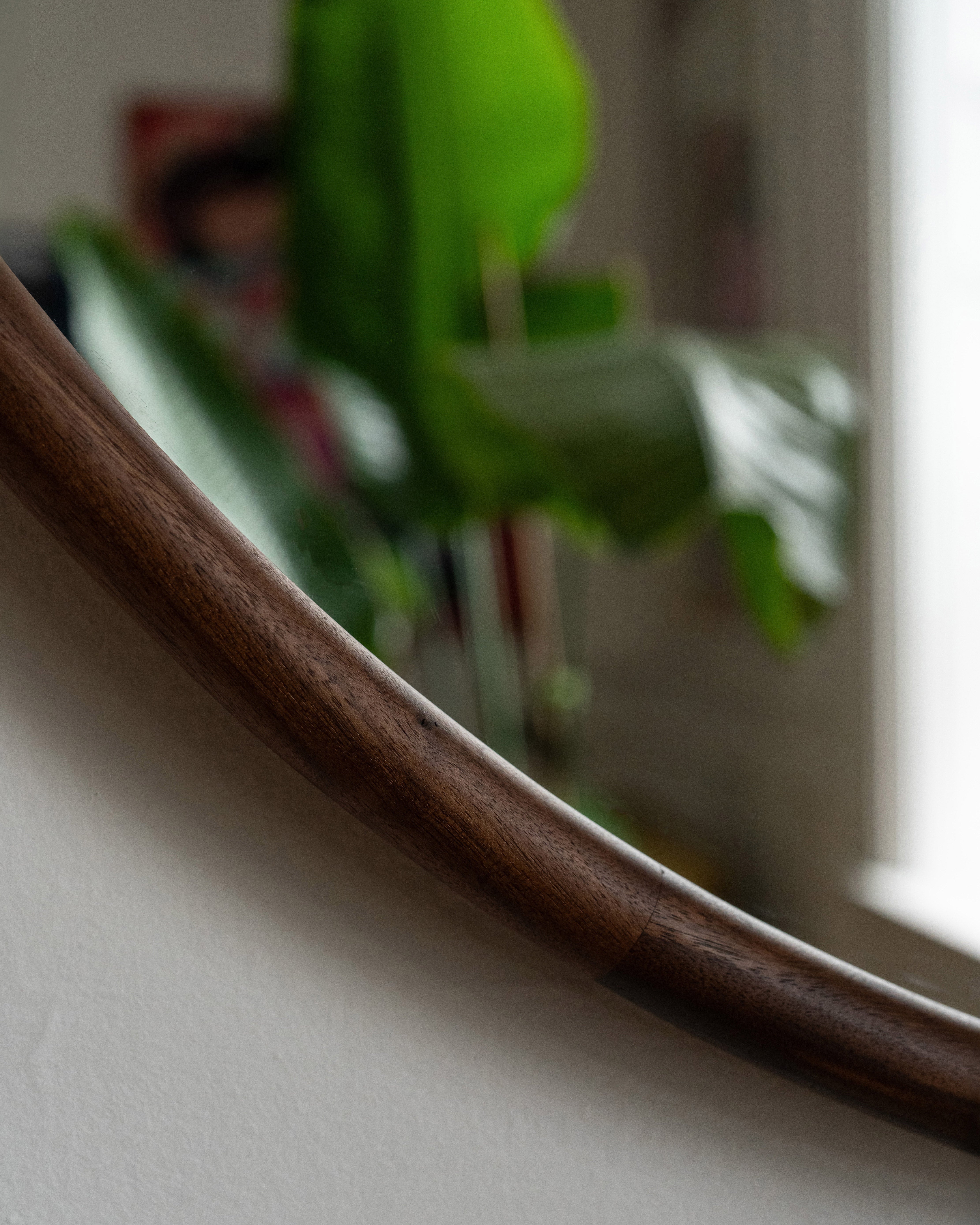 42" Ring Mirror - Walnut, Natural Finish