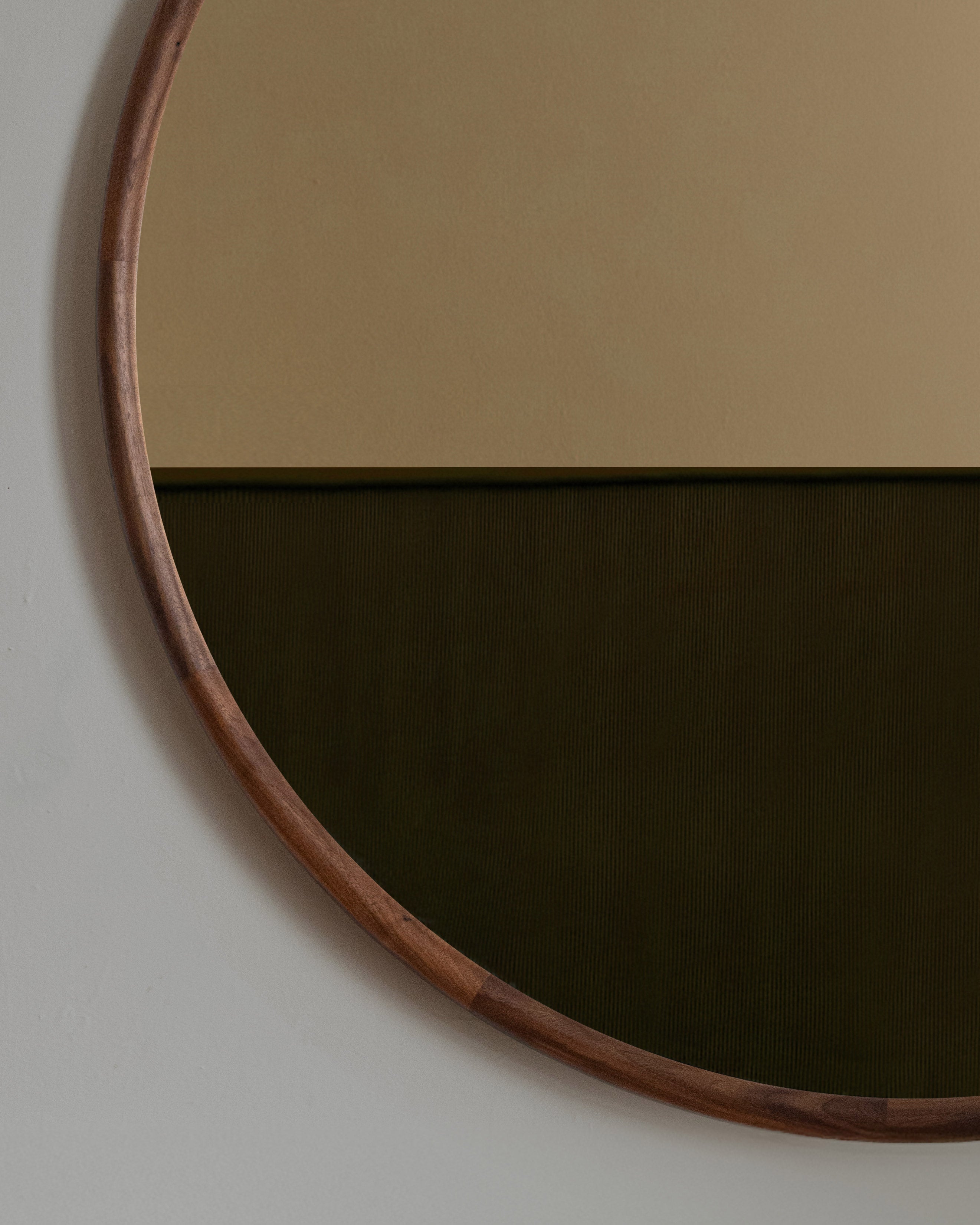 42" Ring Mirror - Walnut, Natural Finish