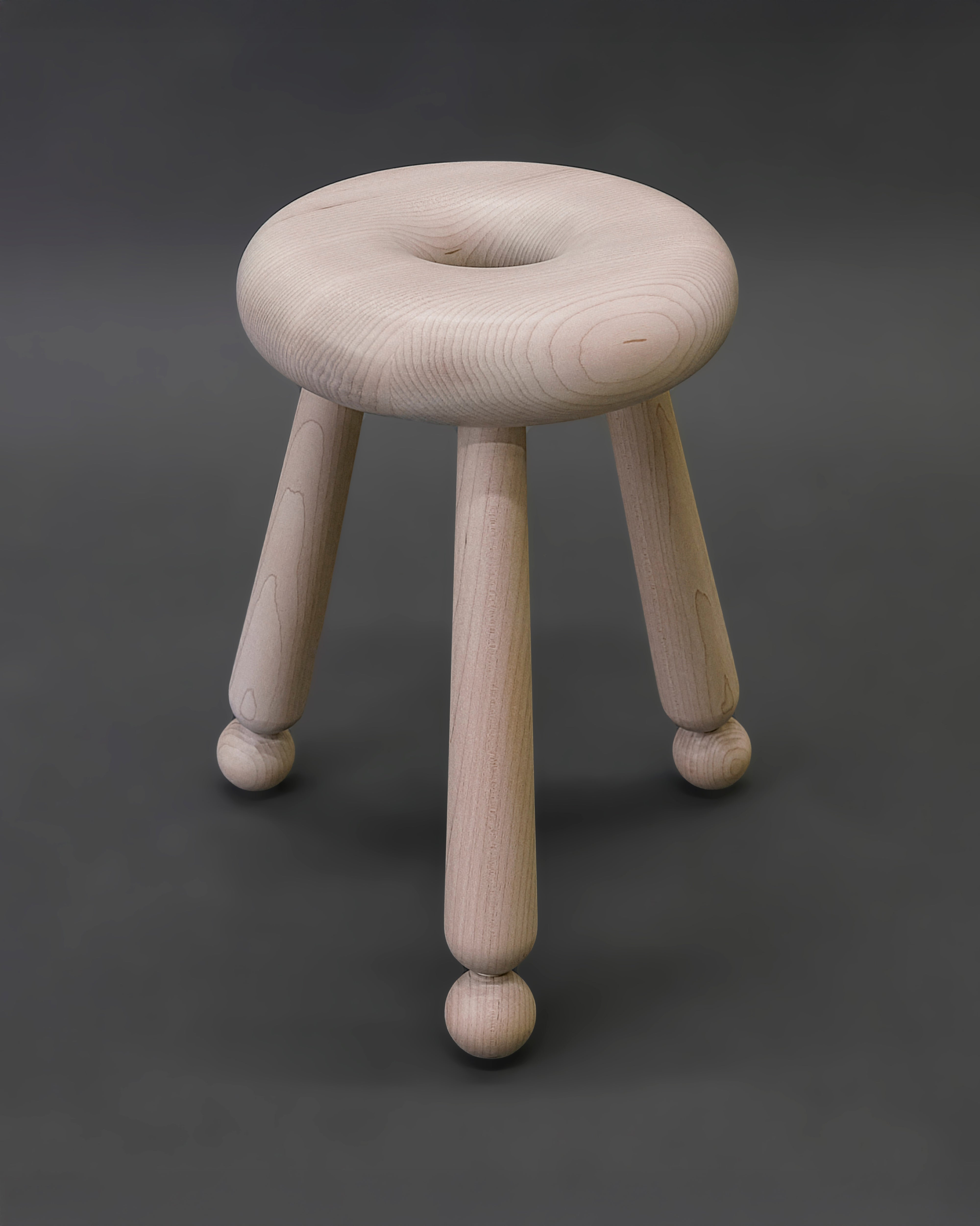 10" Doughnut Milking Stool - Maple