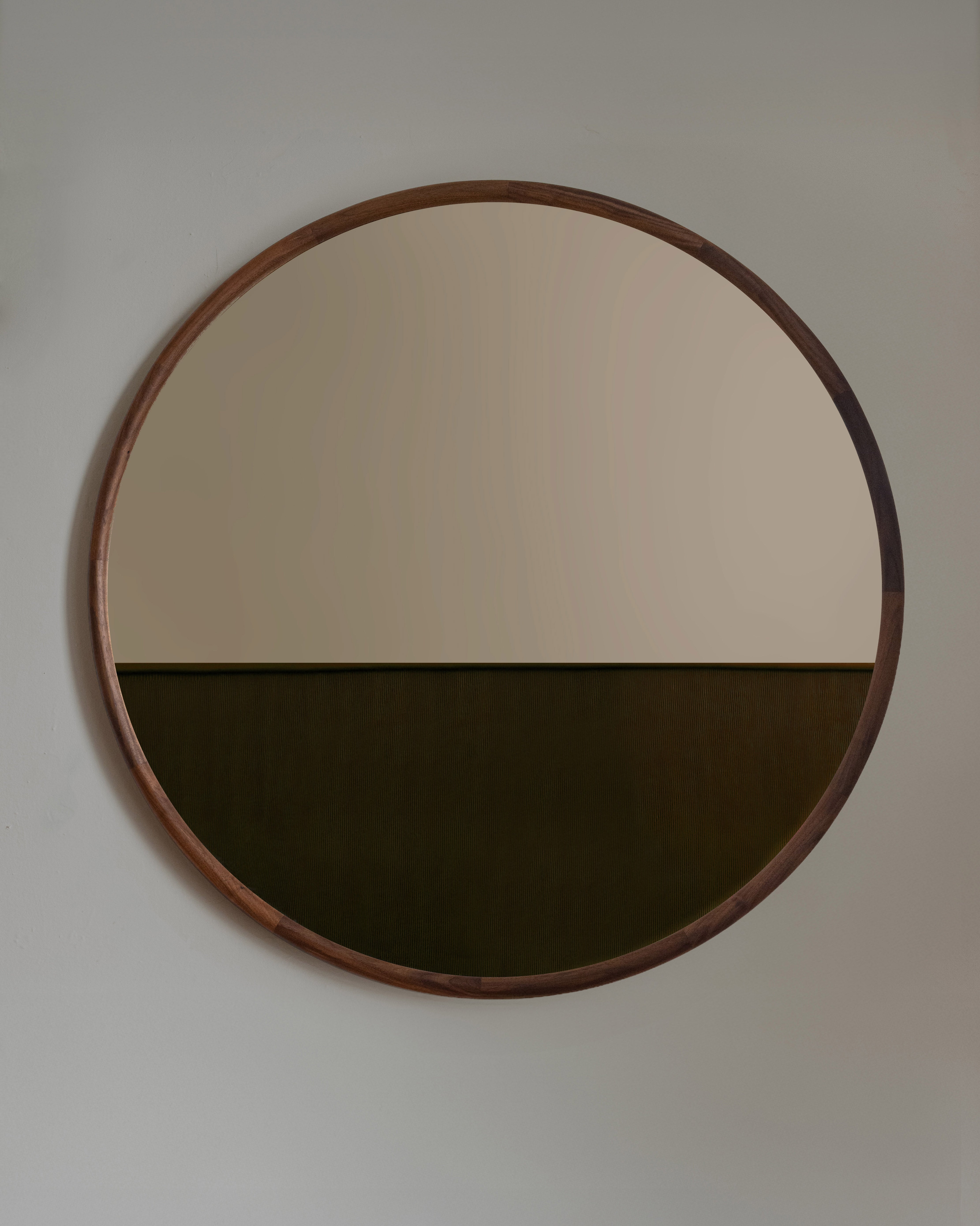 42" Ring Mirror - Walnut, Natural Finish