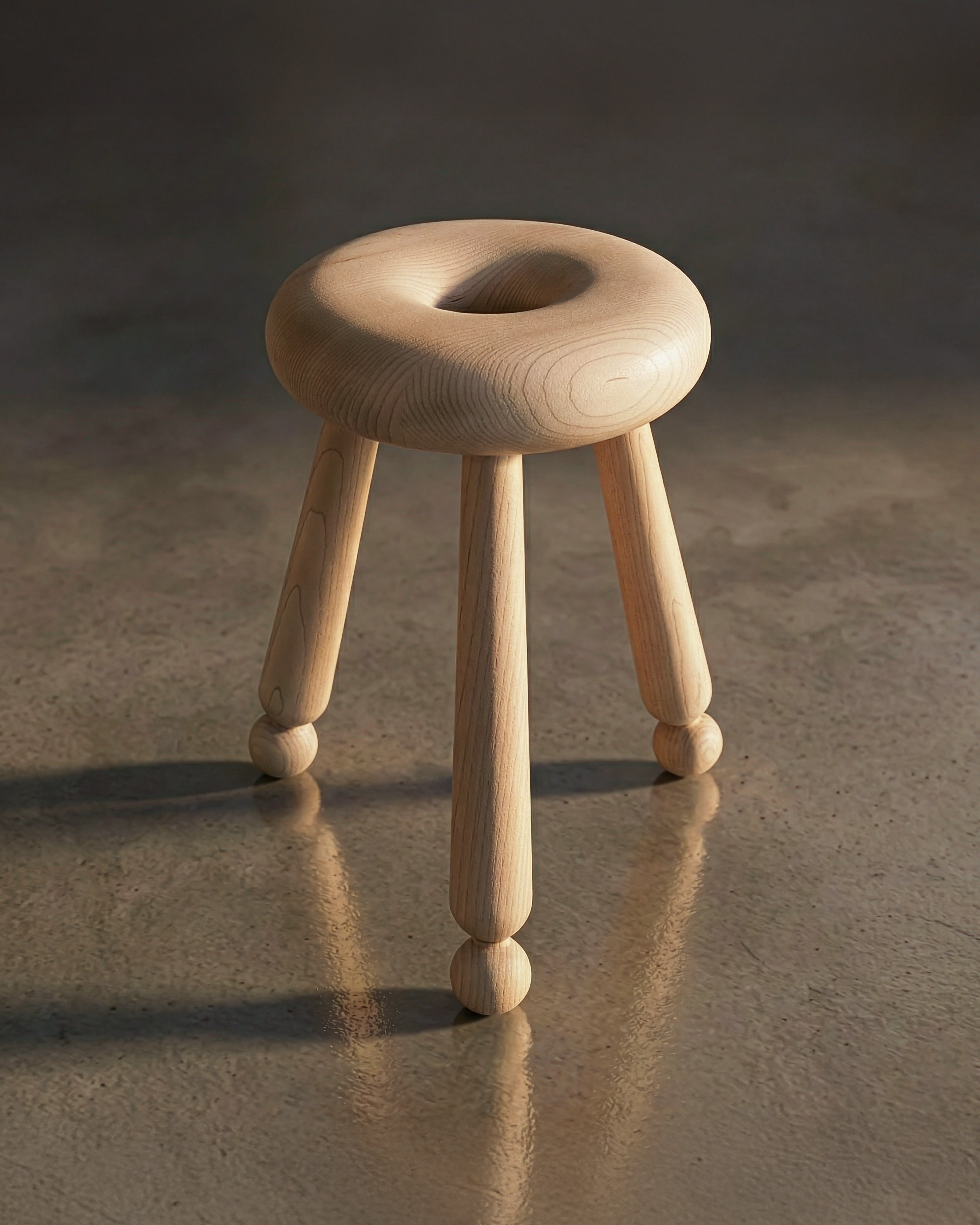 10" Doughnut Milking Stool - Maple